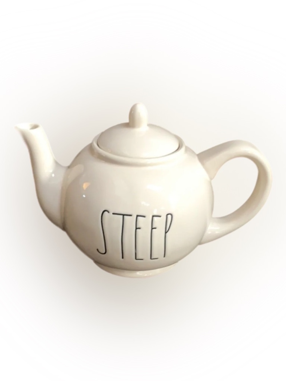 Rae Dunn White 'STEEP' Ceramic Teapot -